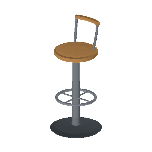 Low-poly Interiors 3D model: Dining Bar Stool