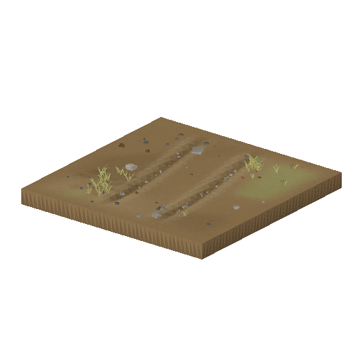 Low-poly Terrain 3D model: Dirt Verge Tile
