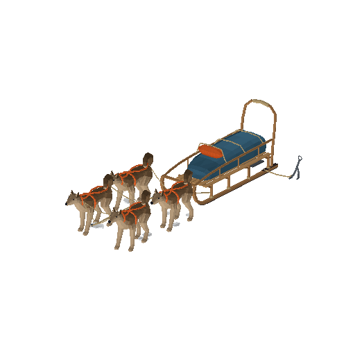 Low-poly Vehicles 3D model: Dog Sled