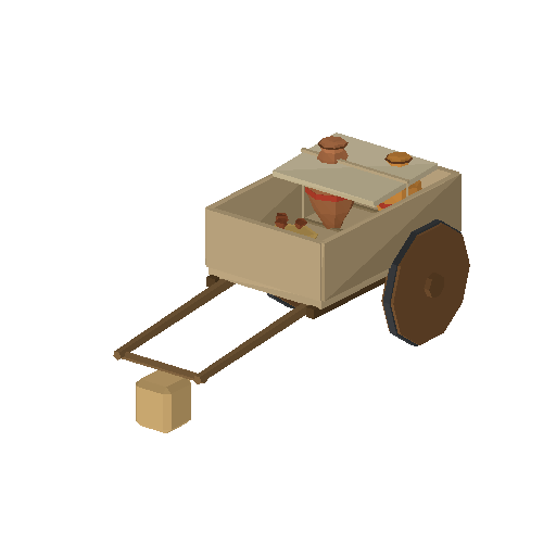 Low-poly Vehicles 3D model: Donkey Cart
