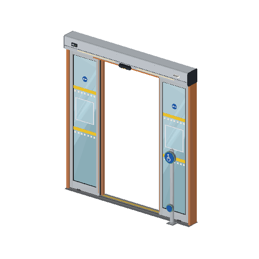 Low-poly Accessible Built Environment 3D model: Wide Automatic Door