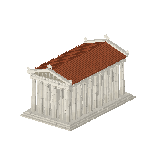Low-poly Monuments 3D model: Doric Temple