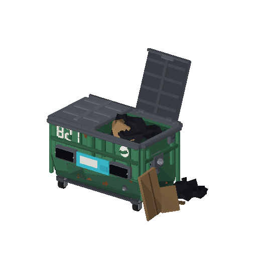 Low-poly Street Furniture 3D model: Dumpster 01