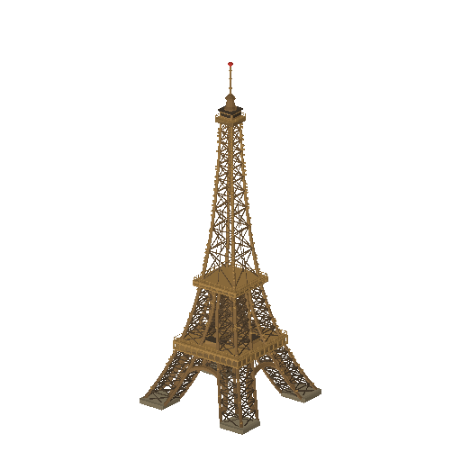 Low-poly Monuments 3D model: Eiffel Tower 01