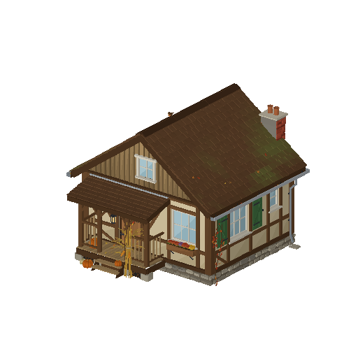 Low-poly Dwellings 3D model: Farm Cottage