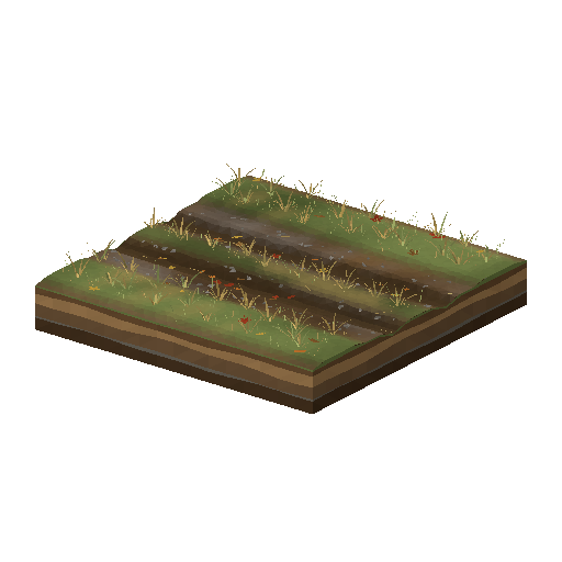 Low-poly Roads 3D model: Farm Lane