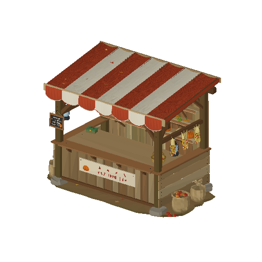 Low-poly Farm Structures 3D model: Farm Stand