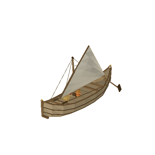 Low-poly Vehicles 3D model: Felucca Boat