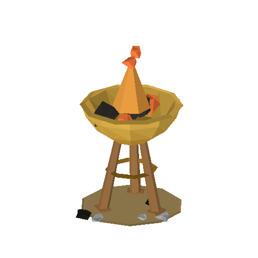 Low-poly Props 3D model: Fire Brazier