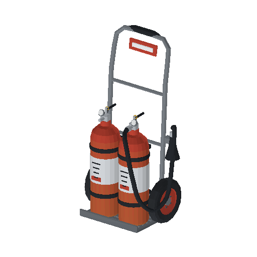 Low-poly Props 3D model: Fire Ext Cart