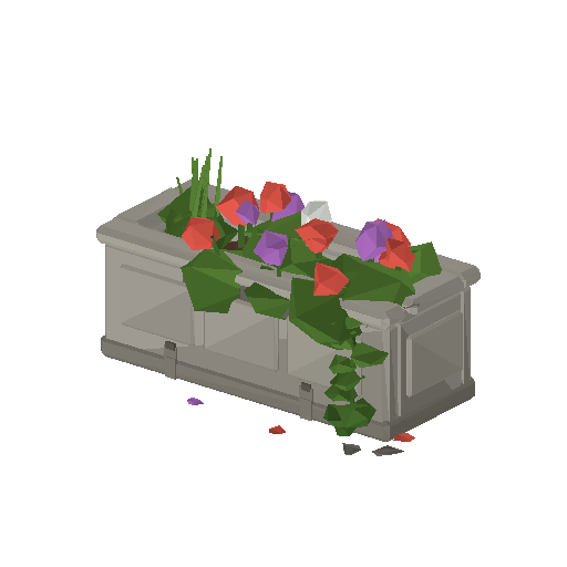 Low-poly Nature 3D model: Flower Planter 01
