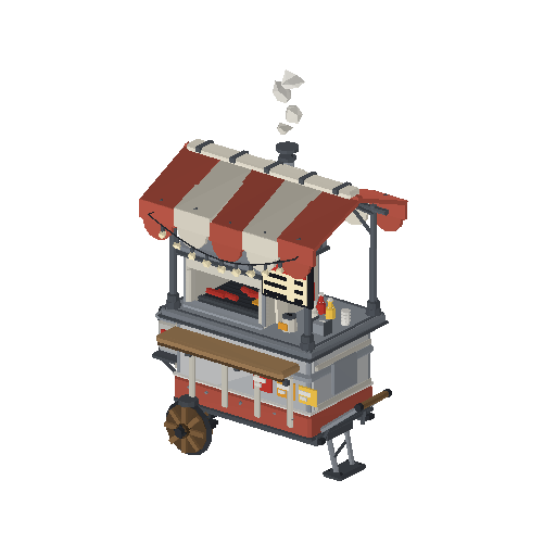 Low-poly City Signature 3D model: Food Cart 01