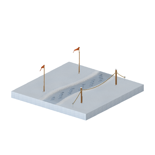 Low-poly Roads 3D model: Foot Route Tile