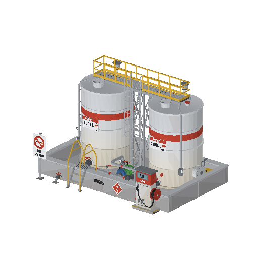 Low-poly Lot Structures 3D model: Fuel Farm
