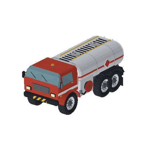 Low-poly Vehicles 3D model: Fuel Truck