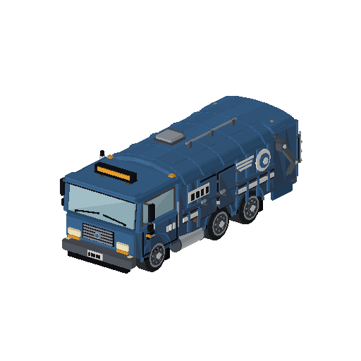 Low-poly Vehicles 3D model: Garbage Truck 01