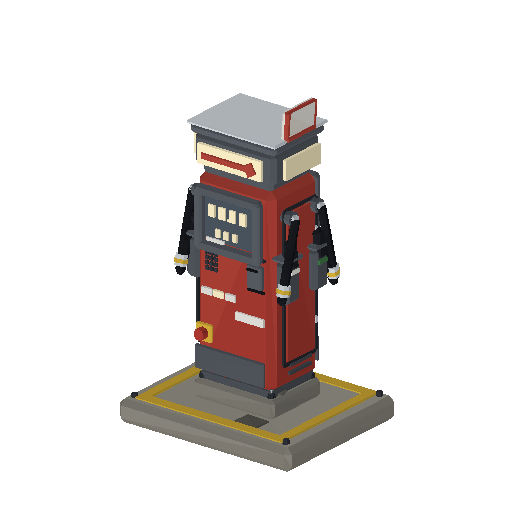 Low-poly Street Furniture 3D model: Gas Pump 01