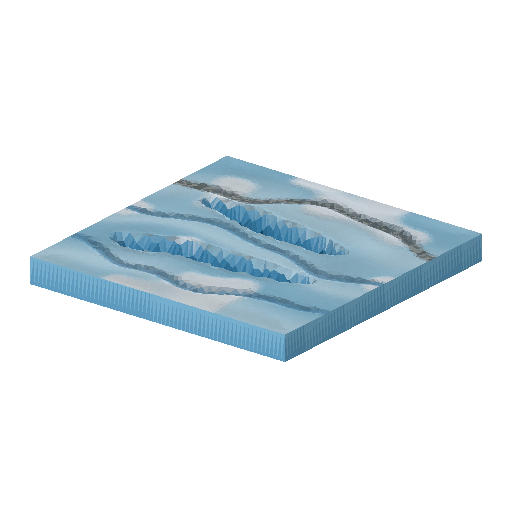Low-poly Terrain 3D model: Glacier Ice Tile