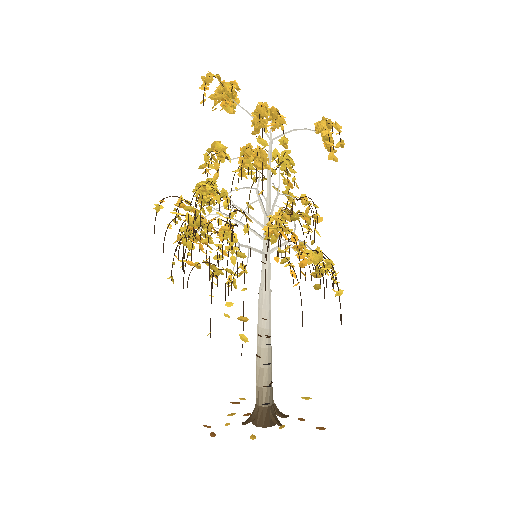 Low-poly Nature 3D model: Golden Birch