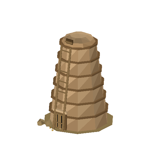 Low-poly Town & Market 3D model: Granary Tower