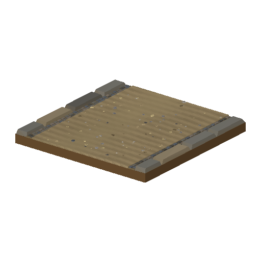 Low-poly Terrain 3D model: Gravel Allee 01