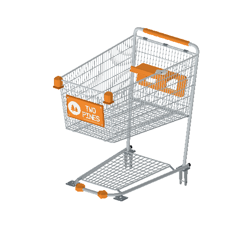 Low-poly Interiors 3D model: Cart Body Orange