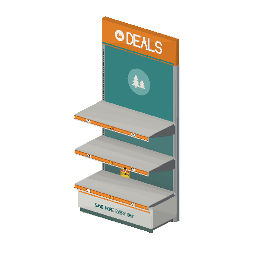 Low-poly Interiors 3D model: Gondola Endcap