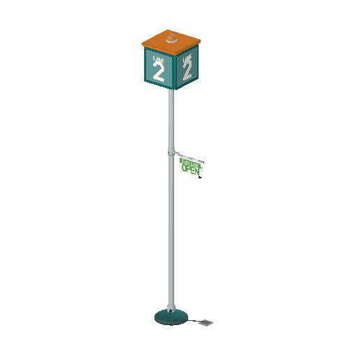 Low-poly Interiors 3D model: Sign Checkout Lane 2