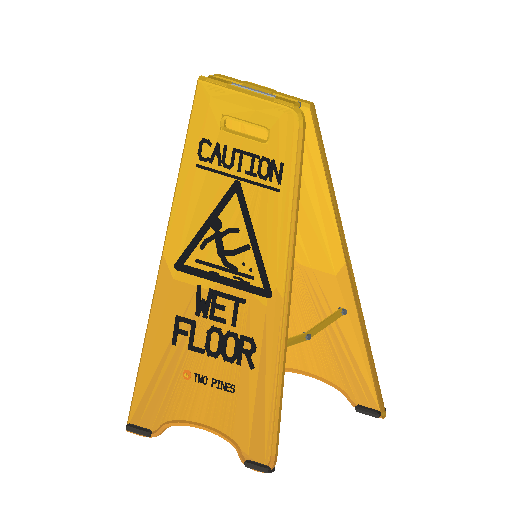 Low-poly Interiors 3D model: Wet Floor Sign