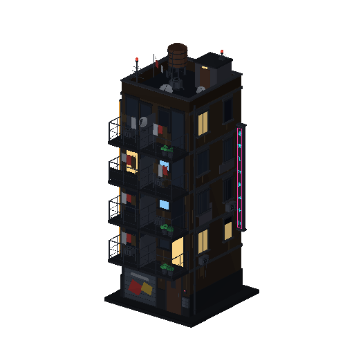 Low-poly High-Rise & Supertall 3D model: Hab Stack Tower
