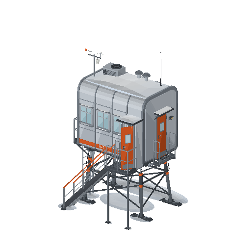 Low-poly Village Structures 3D model: Habitat Module