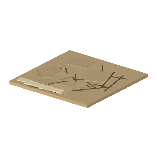 Low-poly Terrain 3D model: Hardpan Tile