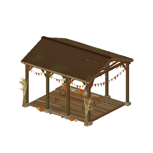 Low-poly Farm Structures 3D model: Harvest Pavilion