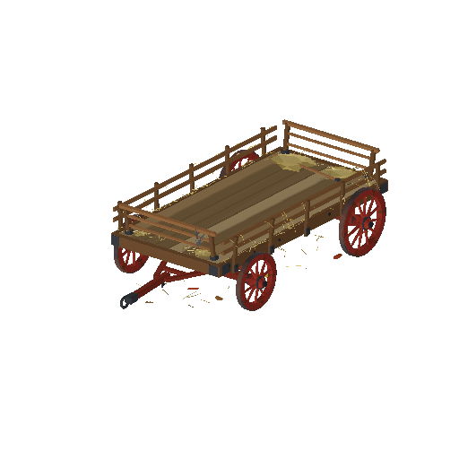 Low-poly Theme-Special 3D model: Hay Wagon
