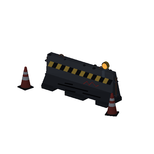 Low-poly Props 3D model: Hazard Jersey Barrier