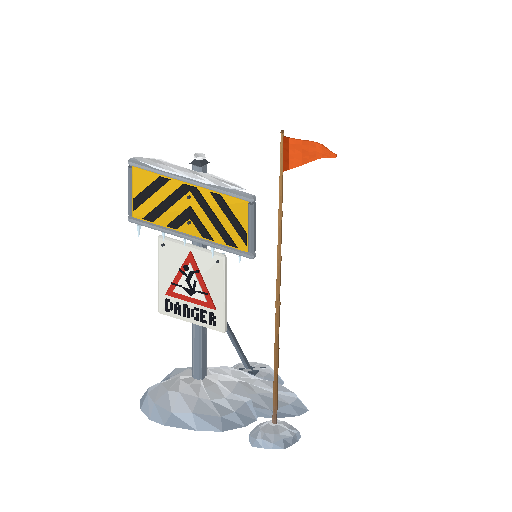 Low-poly Signage 3D model: Hazard Sign