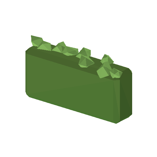 Low-poly Nature 3D model: Hedge Straight 01