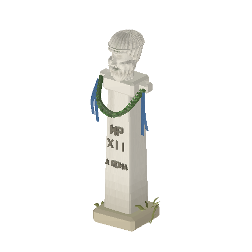 Low-poly Signage 3D model: Herm Milestone
