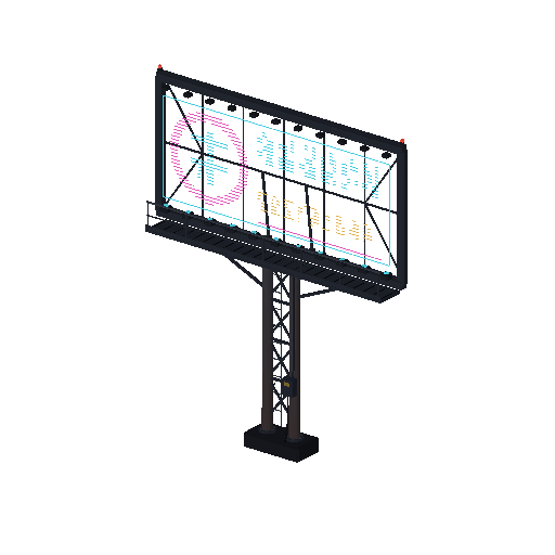 Low-poly Signage 3D model: Holo Billboard