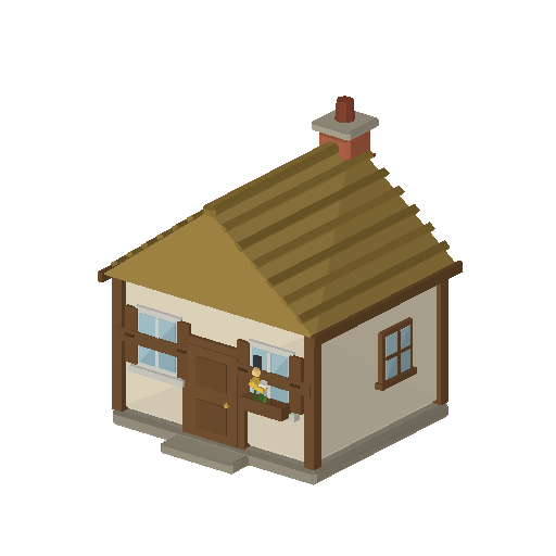 Low-poly Homes 3D model: Home Cottage 01