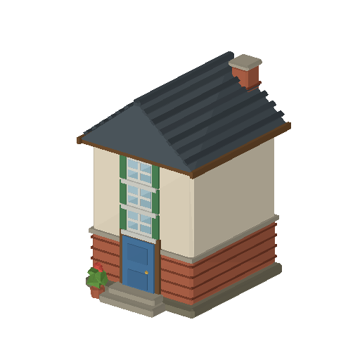 Low-poly Homes 3D model: Home Townhouse 01