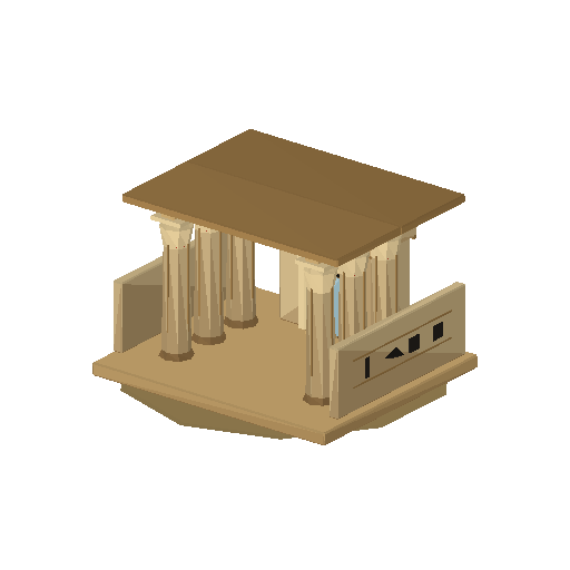 Low-poly Monuments 3D model: Hypostyle Temple