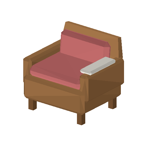 Low-poly Interiors 3D model: Int Armchair 01