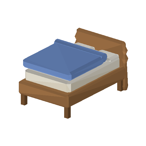 Low-poly Interiors 3D model: Int Bed 01