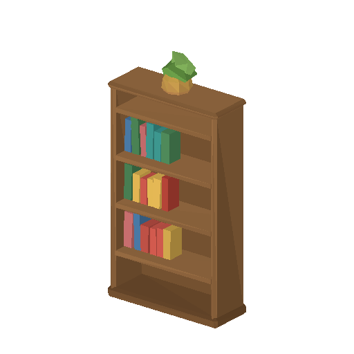 Low-poly Interiors 3D model: Int Bookshelf 01