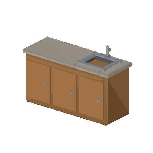 Low-poly Interiors 3D model: Int Counter Sink 01