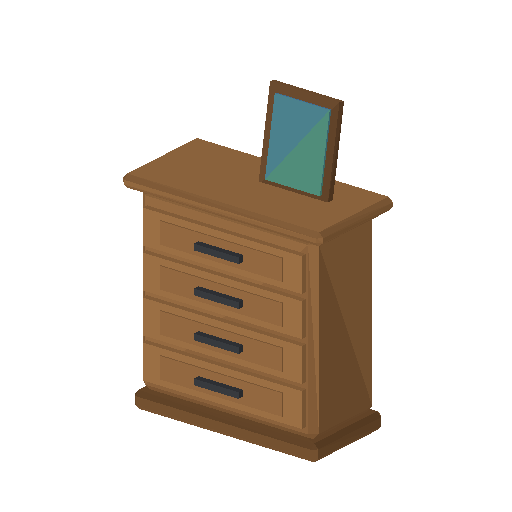 Low-poly Interiors 3D model: Int Dresser 01