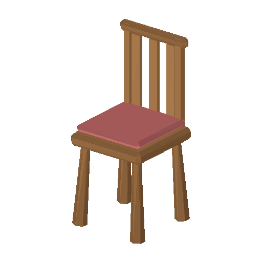 Low-poly Interiors 3D model: Int Wooden Chair 01