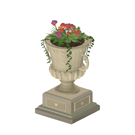 Low-poly Street Furniture 3D model: Jardiniere 01