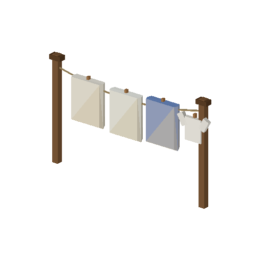 Low-poly Props 3D model: Laundry Line 01